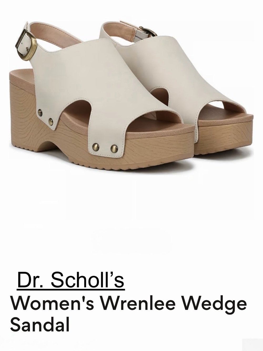 Dr. Scholl's Cream Wrenlee Slingback Wedge Sandal